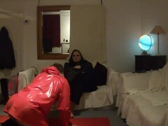 Bbw mistress lydia has slave lick boots and feet clean