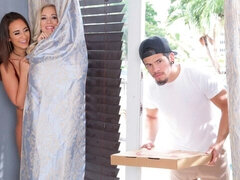 素人, デカチン, ブロンド, フェラチオ, バック, 淫乱熟女, 自然山雀, ガリガリ