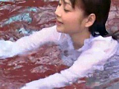 Chica, Morena, Japonés, Piscina, Sexo soft, Adolescente