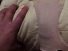Fucking with gusset and cum in silky panties