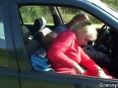 Beauté, Blonde, Voiture, Femme couguar, Mature, Maman, Chatte, Belle mère