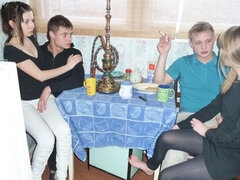 Grote lul, Pijpbeurt, Hondjeshouding, Kwartet, Feest, Russisch, Mager, Tiener