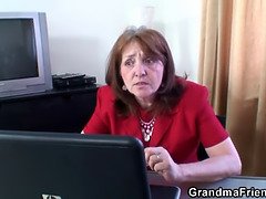 チェコ, イマラチオ, お婆さん, 熟年, オフィス, 現実, 三人