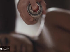 美人, フェラチオ, イく瞬間, チン, 服従, 黒人, なめる, オマンコ