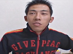 Japanese teen shows how quickly he can make his trainers cock cum!