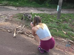 Enthousiasteling, Strand, Badpak, Vriendin, Doordringend, Gezichtspunt, Mager, Tieten likken