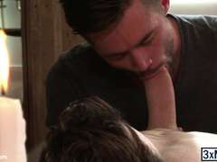 Amazing hunk dude Colton Grey drill Mike de Marko hole until he spew cum