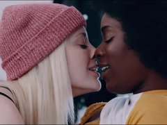 Black-skinned Ana Foxxx and blonde angelface Charlotte Stokely