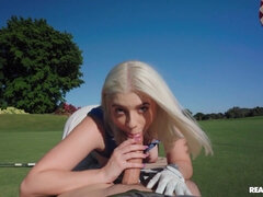 Blonde, Blowjob, Gloves, Outdoor, Pov, Sucking