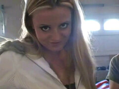 Hot teen Andi smoking in the loo on the sly