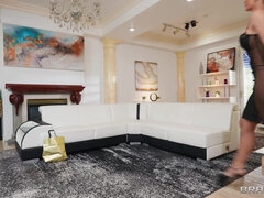 美女, デカチン, フェラチオ, 巨乳な, ハードコア, オマンコ, 現実, 三人