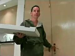 美女, デカパイ, ブロンド, フェラチオ, イく瞬間, 顔射, なめる, 淫乱熟女