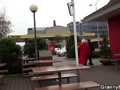 Huge titted granny and boy