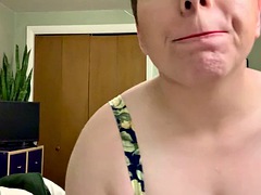 デカチン, 言葉責め, オナニー, 淫乱熟女, ショートヘア, 一人, オッパイの, おもちゃ