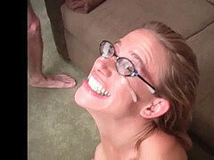 Compilation, Tir de sperme, Faciale, Lunettes