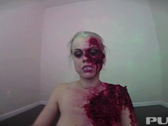 Horny zombie gets her fill of cock and jizz