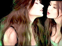 ASMR super-steamy girl/girl kisses