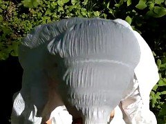 Innocent maid has sex outdoors
