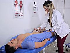 Horny doctor makes her young patient fuck her in the office - Monique Fuentes Lian Grey