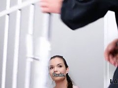 Law4k. plump chick tries making it with security officer for the first ever time
