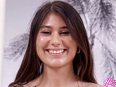 Charlotte Mae & Romeo share a BBG for the first time in this petite, natural-titted, first-time threesome