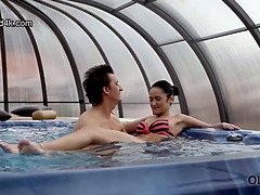 フェラチオ, 爸, Hd, キス, プール, オマンコ, 剃毛, ティーン