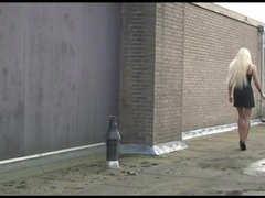 Blondine, Frau, Würgen, Abendanzug, Gefesselt