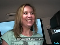 Rubia, Mamada, Coche, Estilo perrito, Al aire libre, Pov, Público, Coño