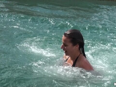 Blondine, Braunhaarige, Latina, Natürlichen titten, Zierlich, Piercing, Tätowierung, Titten