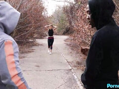 黒人, ブロンド, イマラチオ, 黒人, 異人種間, ティーン, 三人, オッパイの