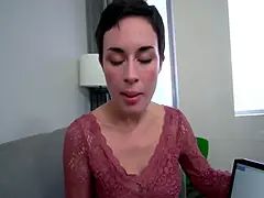 Olive Glass teaches her masculine son how to please a girl and her vagina
