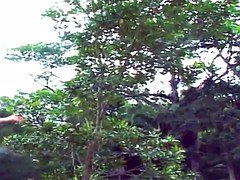 Jolie rousse nu en pleine nature