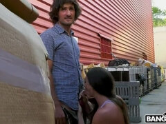 Enthousiasteling, Grote kont, Grote mammen, Bruinharig, Hd, Latijnse vrouw, Openbaar, Trio