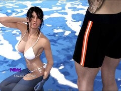 Steamy brunette with a big booty in an adult visual novel