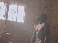 Africano, Amateur, Negro, Pies, Masaje, Pov, Ducha, Solo