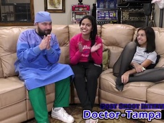 Dr Tampa Gives Alix Avery a Spreading Exam with Wand Vibrator
