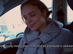 Pijpbeurt, Rondborstig, Auto, Diep in de keel, Natuurlijke tieten, Gezichtspunt, Russisch, Tieten likken