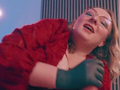 Gloved Handjob While Hand Over Mouth - Dominant MILF in Medical Gloves Edges and Humiliates Skinny Guy POV