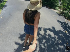 素人, デカチン, フェラチオ, 巨乳な, バック, 開帳, ハメ撮り, 公共