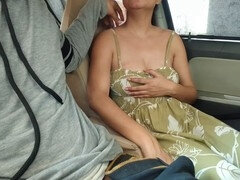 Steamy sex session with ex-boyfriend and his hot ex-girlfriend in car