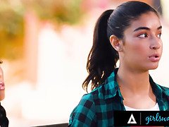 Emily Willis & Ember Snow break their taboo by fucking hard and fast in GIRLSWAY - College BFFs' revenge