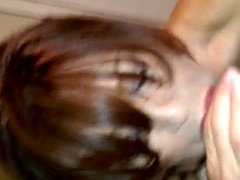 Suzee cums while sucking a tasty cock