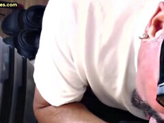 Greedy amateur gloryhole DILF sucks in homemade closeup