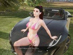 Hot brunette Henraizer gets down on the car hood in a Sunbay City resort fuckfest
