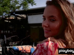 Naked all natural Russian beauty posing