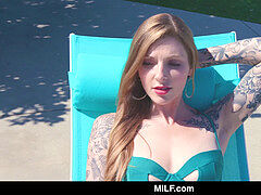 mummy - tattooed MILF Penny Archer satiates Her Pervy Young Neighbor