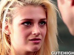 Aubrey Gold, the petite blonde, gives a hot BJ and gets laid in this reality roleplay