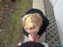 Enthousiasteling, Kont, Blond, Bedriegen, Hakken, Buiten, Gezichtspunt, Kut duiken