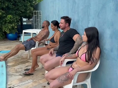 Amateur, Brésilienne, Groupe, Embrassement, Léchez, Chatte, Pute, Tatouage