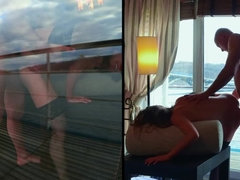 69, Cul, Cul à la bouche, Brunette brune, En levrette, Seins naturels, Chatte, Nénés